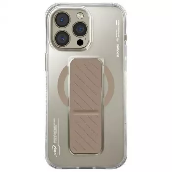 Skinarma Axon puzdro pre iPhone 16 Pro Max 6,9 palca, magnetické nabíjanie + stojan s držiakom, šampanské