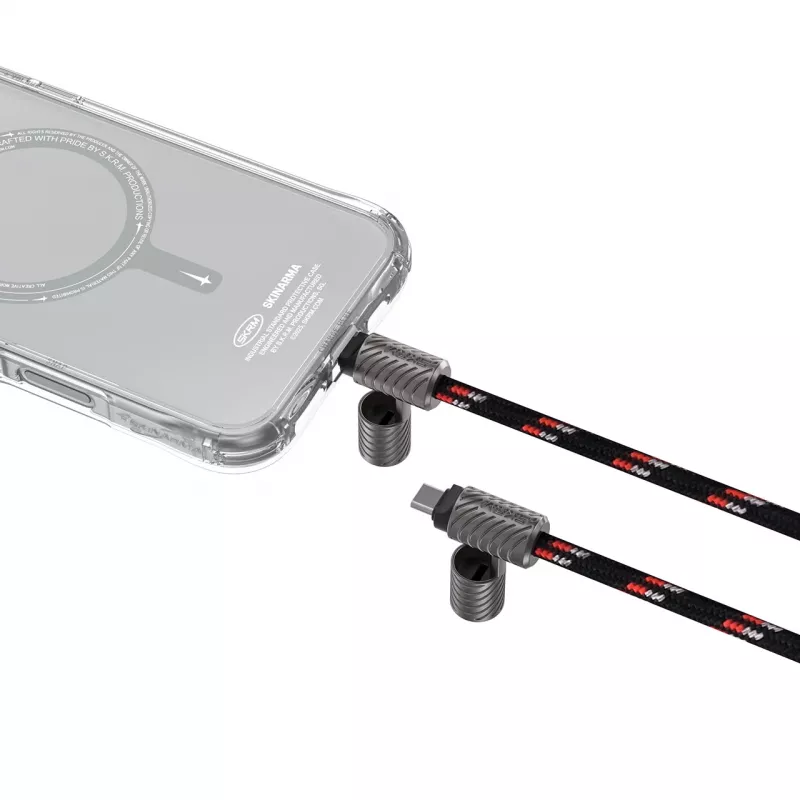 Skinarma Dyno Ve 2-in-1 USB-C na USB-C kábel na krk, 80 cm, čierny