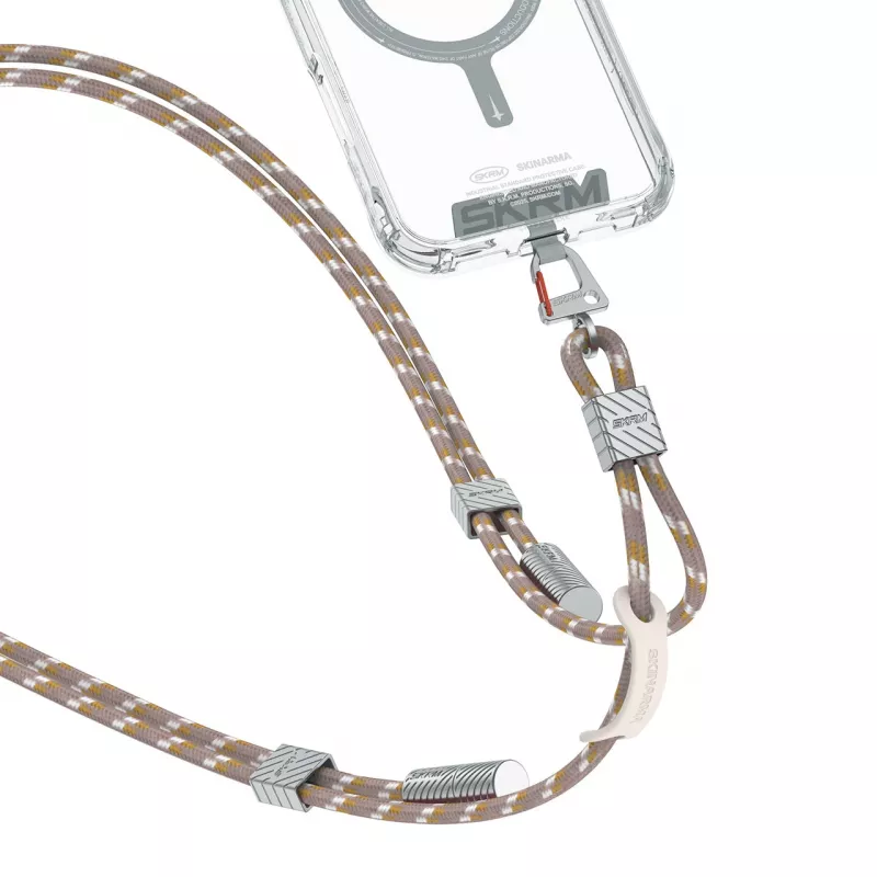 SKINARMA Dyno Ve 2-in-1 šnúrka na telefón a kábel USB-C na USB-C 80 cm béžová