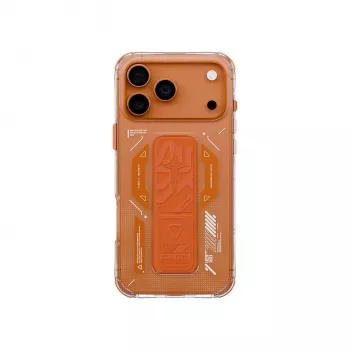SKINARMA Helio puzdro pre iPhone 17 Pro Max magnetické nabíjanie + Grip Stand oranžové
