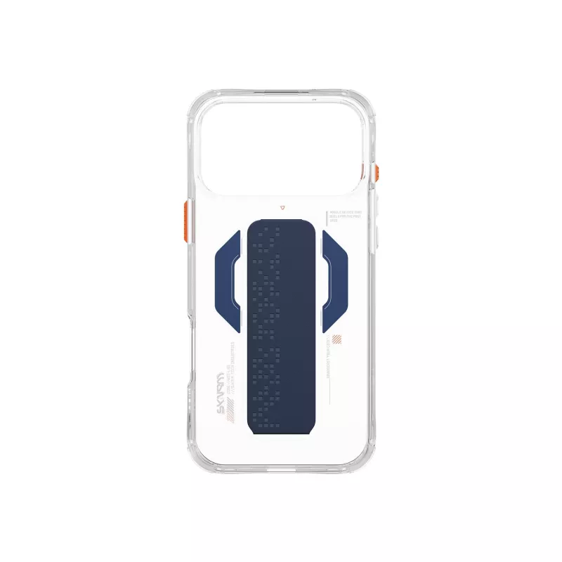 Skinarma Haxa puzdro s magnetickým nabíjaním + grip-stojanom pre Apple iPhone 17 Pro Max, modré