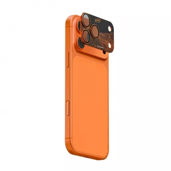 Skinarma Sonix celoalumínová ochrana objektívu fotoaparátu pre iPhone 17 Pro, oranžová