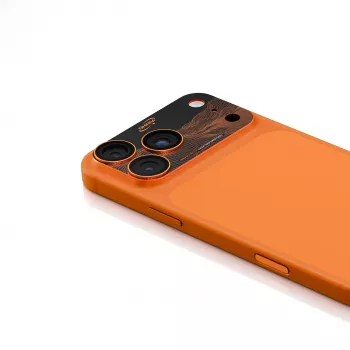 Skinarma Sonix celoalumínová ochrana objektívu fotoaparátu pre iPhone 17 Pro, oranžová