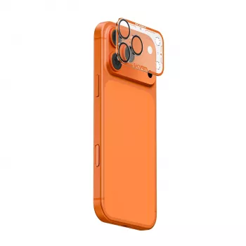 Skinarma Magma Full Matte ochrana objektívu fotoaparátu pre Apple iPhone 17 Pro - oranžová