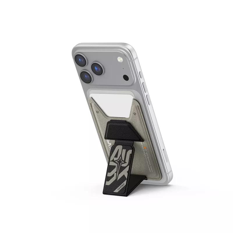 Skinarma Kado Aegis magnetický držiak na karty s grip-stojanom, sivý