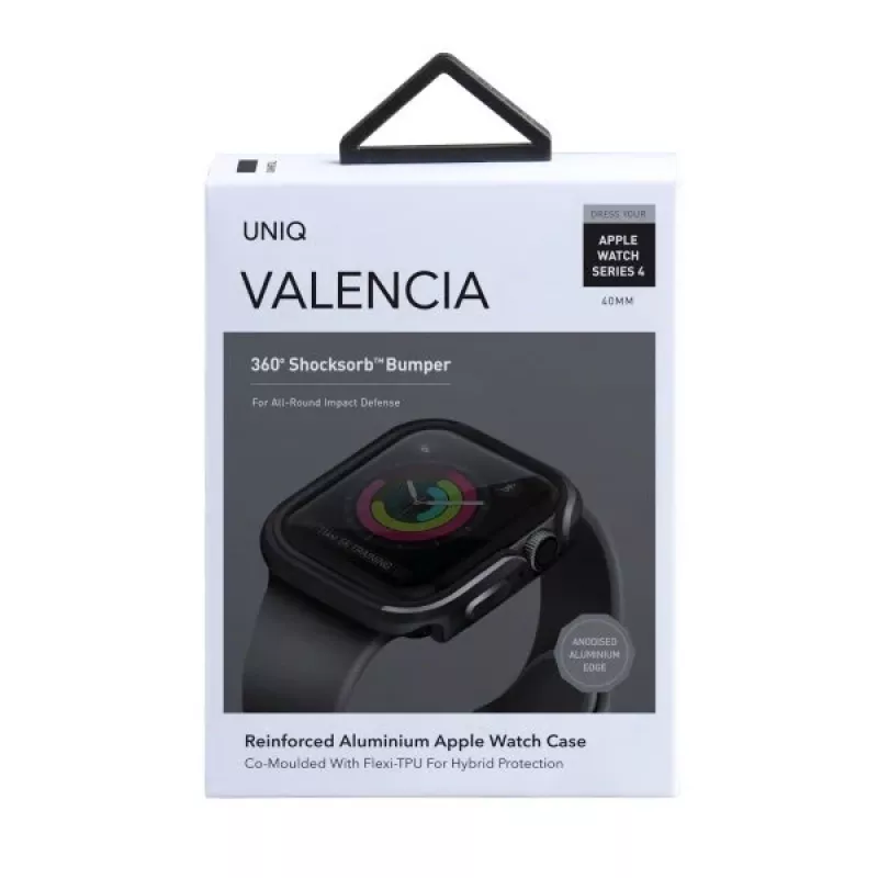 UNIQ Valencia puzdro na Apple Watch Series 4/5/6/SE/SE3 40 mm Gunmetal Grey