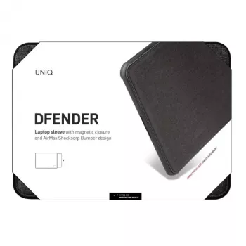 UNIQ Dfender puzdro na notebook 16 palcov Charcoal Black