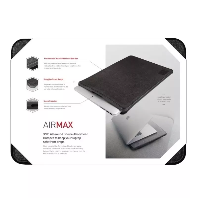 UNIQ Dfender puzdro na notebook 16 palcov Charcoal Black