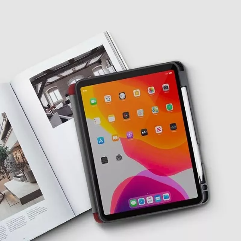 UNIQ Transforma Rigor folio puzdro pre iPad Air 10,9 inch (4./5. generácia) - antracitová sivá s antimikrobiálnou úpravou
