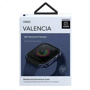 UNIQ Valencia ochranné puzdro pre Apple Watch Series 4/5/6/SE/SE3 40 mm - Atlantic Blue