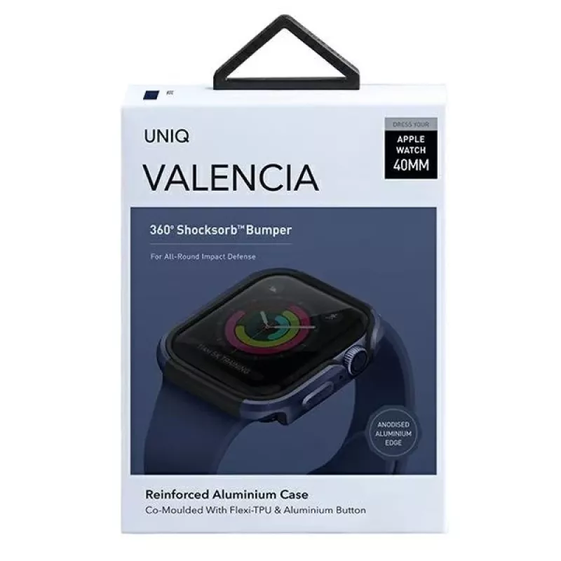 UNIQ Valencia ochranné puzdro pre Apple Watch Series 4/5/6/SE/SE3 40 mm - Atlantic Blue