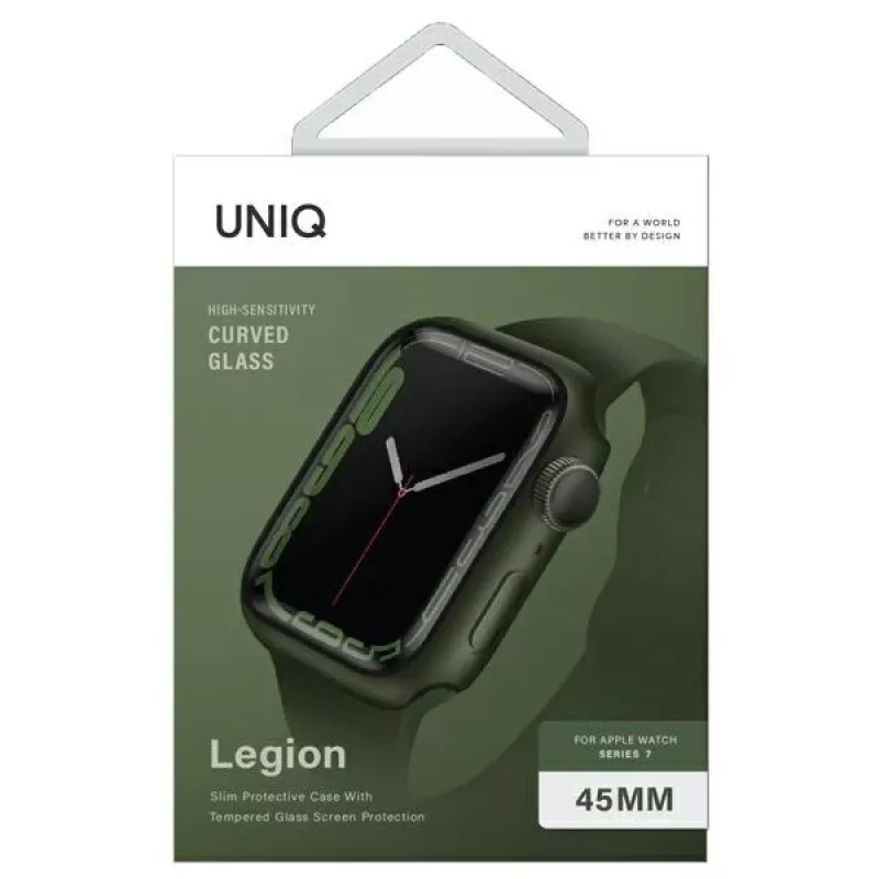 UNIQ Legion ochranné puzdro pre Apple Watch Series 7/8/9 45 mm - zelená
