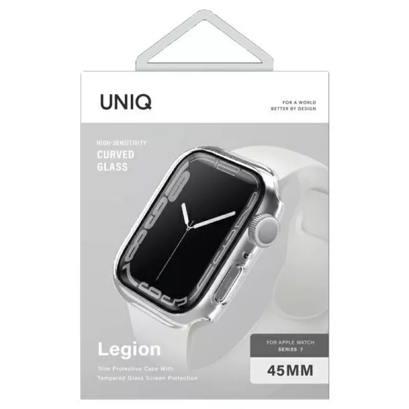 UNIQ Legion puzdro pre Apple Watch Series 7/8/9 45 mm transparentné