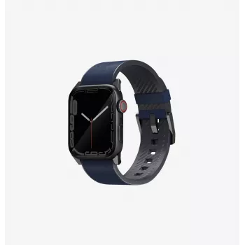 UNIQ Straden kožený hybridný remienok pre Apple Watch 42/44/45/49 mm modrý