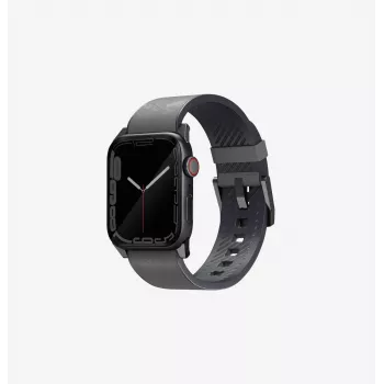 UNIQ Straden kožený hybridný remienok pre Apple Watch Series 1/2/3/4/5/6/7/8/9/10/11/SE/SE2/SE3/Ultra/Ultra 2/Ultra 3 42/44/45/49mm - sivý