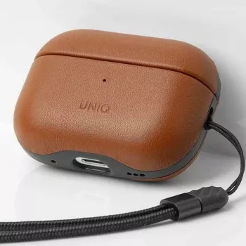 UNIQ Terra puzdro z pravej kože pre AirPods Pro 2. generácie (2022/2023) - Toffee Brown