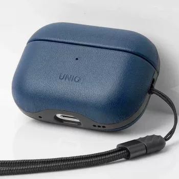 UNIQ Terra puzdro pre AirPods Pro 2. gen (2022/2023) pravá koža - Space Blue
