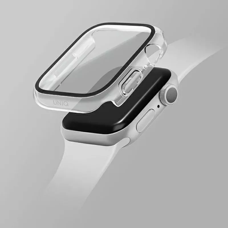 UNIQ Nautic ochranné puzdro pre Apple Watch Series 7/8/9 45 mm, číre/transparentné