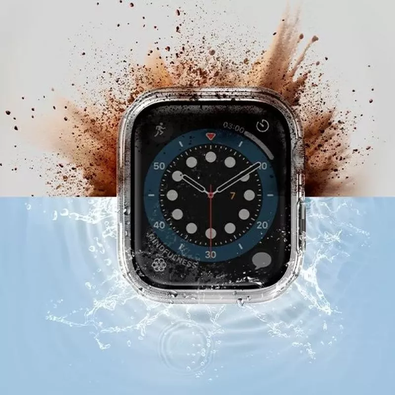 UNIQ Nautic ochranné puzdro pre Apple Watch Series 7/8/9 45 mm, číre/transparentné