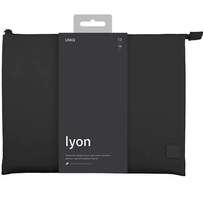UNIQ Lyon puzdro na notebook 14 palcov Midnight Black vodoodpudivý RPET