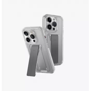UNIQ Heldro Mount with Stand puzdro pre iPhone 15 Pro 6,1 palca Lucent Clear