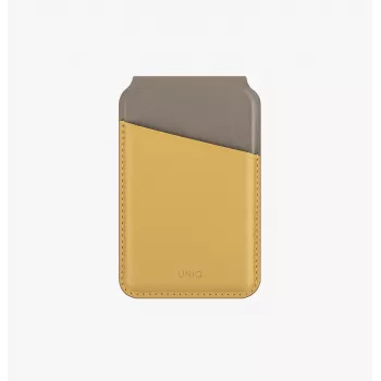 UNIQ Lyden DS magnetická peňaženka RFID stojan na telefón Canary Yellow / Flint Grey