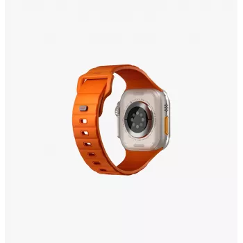 UNIQ Stride Apple Watch Series 1/2/3/4/5/6/7/8/9/SE/SE2/SE3/Ultra/Ultra 2/Ultra 3 42/44/45/49mm FKM gumený remienok Volt Orange