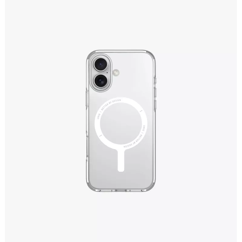 UNIQ Clario puzdro pre Apple iPhone 16 6,1 palcov MagClick Charging Lucent Clear