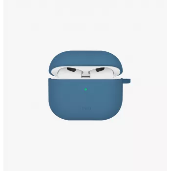 UNIQ Nexo puzdro pre AirPods 4 s háčikmi na uši, silikón, pacifická modrá