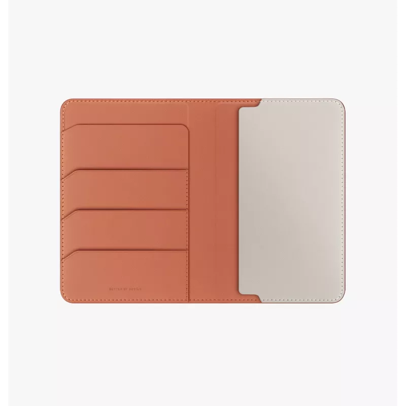UNIQ Belmont RFID puzdro na pas s blokovaním Terracotta Ivory