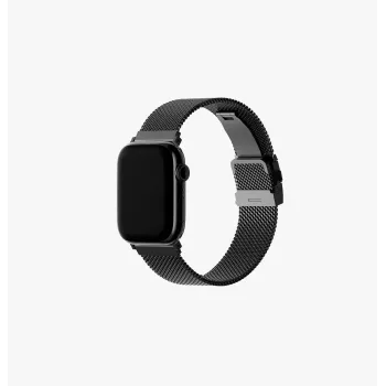 UNIQ Dante Pro nerezový Milanese Loop náramok pre Apple Watch 40/41/42 mm - Graphite Black