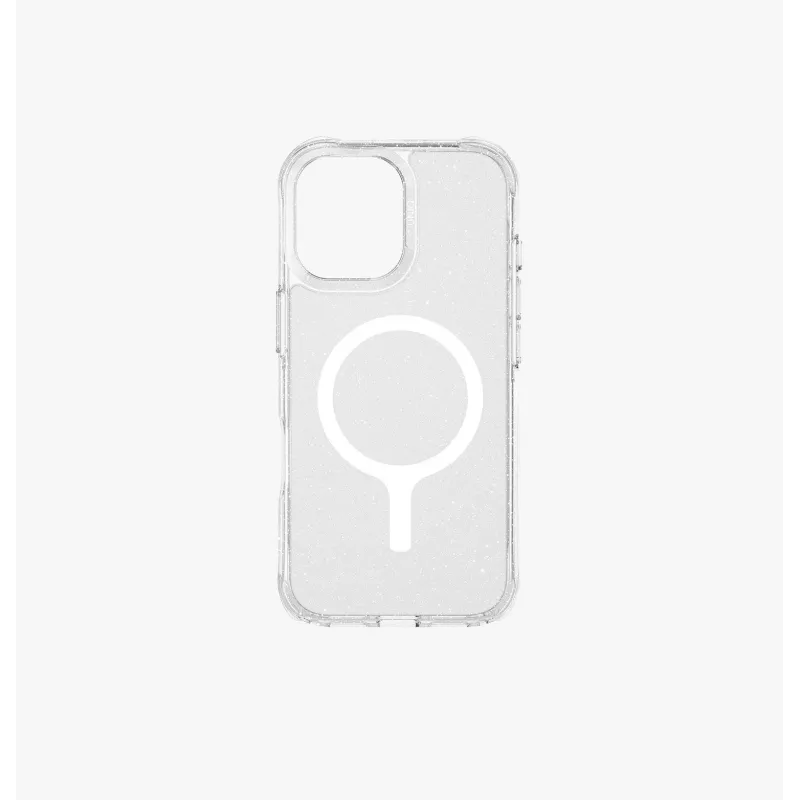 UNIQ LifePro Xtreme MagClick nabíjacie puzdro pre iPhone 17, priehľadné trblietavé