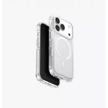 UNIQ LifePro Xtreme MagClick nabíjacie puzdro pre iPhone 17 Pro, transparentné/glitter