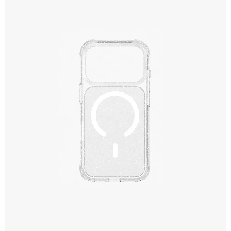 UNIQ LifePro Xtreme MagClick nabíjacie puzdro pre iPhone 17 Pro, priehľadné/trblietavé