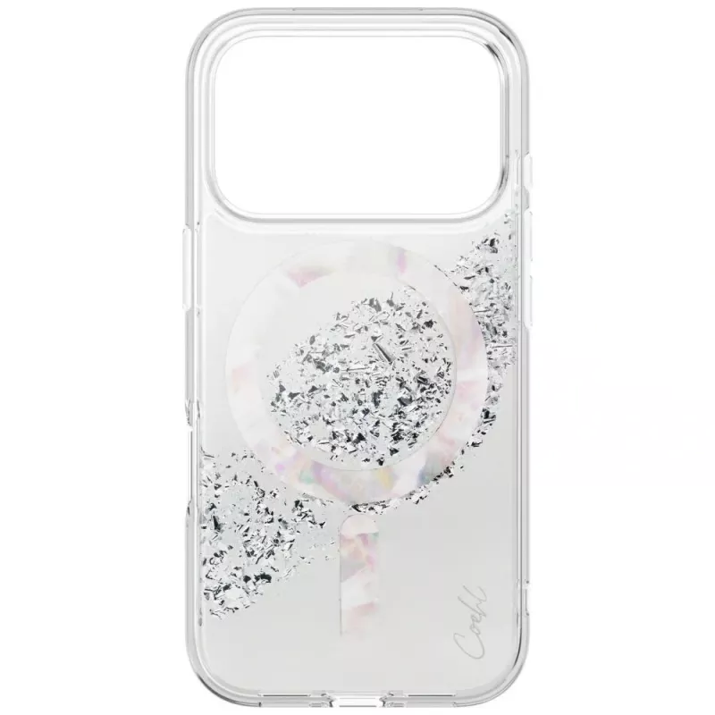 UNIQ Coehl Crystelle puzdro pre Apple iPhone 17 Pro Max magnetické nabíjanie strieborná