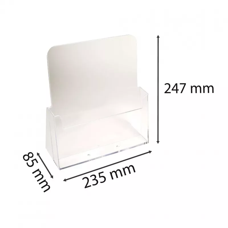 Exacompta A4 pultový stojan s 1 priehradkou, polystyrén, transparentný, 85 x 235 x 247 mm (74058D)