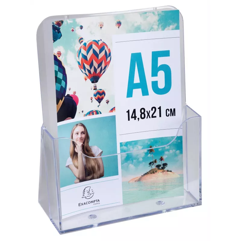 Exacompta A5 stojan na prospekty, 1 priehradka, polystyrén, 73 x 173 x 214 mm (75058D)