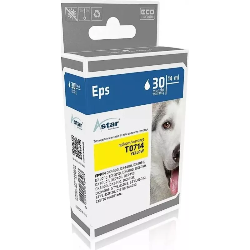 ASTAR žltá kompatibilná atramentová kazeta (alternatíva k Epson T0714)