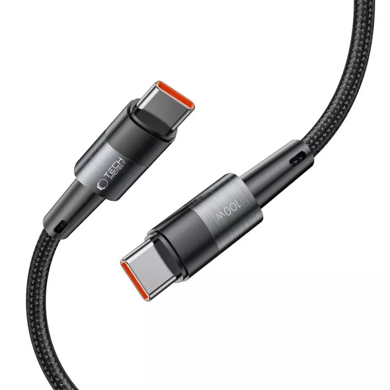 TECH-PROTECT ULTRABOOST USB-C na USB-C kábel PD 100W / 5A 3m sivý