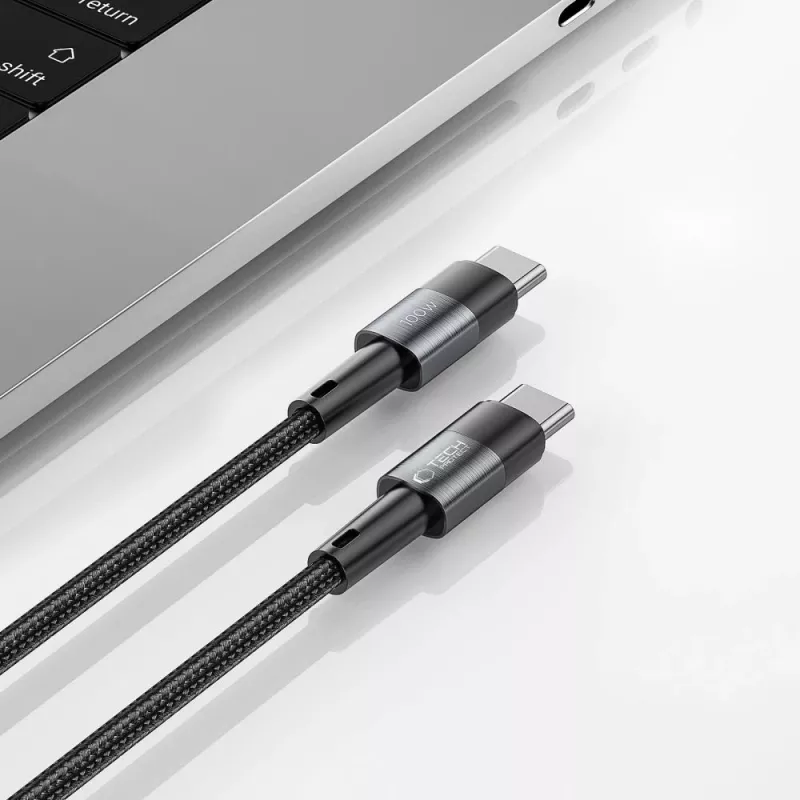 TECH-PROTECT ULTRABOOST USB-C na USB-C kábel PD 100W / 5A 3m sivý