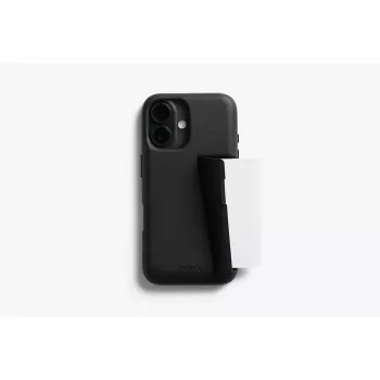 Bellroy kožené puzdro na karty pre iPhone 16, čierna