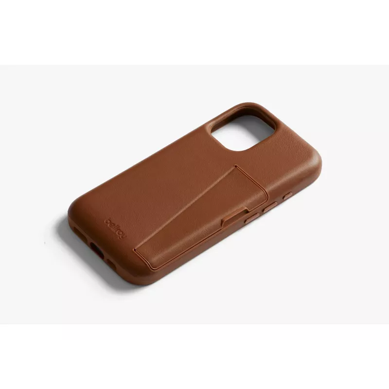 Bellroy kožené puzdro na karty pre iPhone 16 Plus, hnedá