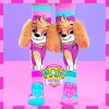 MADMIA Paw Patrol Skye detské podkolienky s 3D plyšovými ušami - ružová/modrá/biela