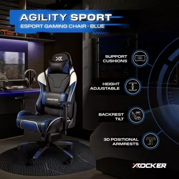 X Rocker Agility eSports herná stolička modrá/čierna
