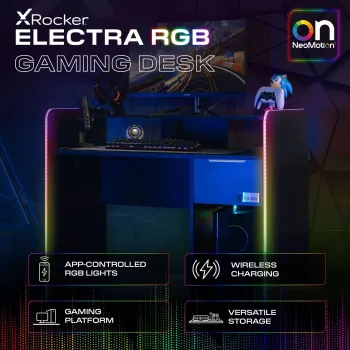 X Rocker 2023269 herný stôl s LED, čierny