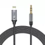 TECH-PROTECT UltraBoost Lightning na AUX mini jack 3.5mm kábel 100cm čierny