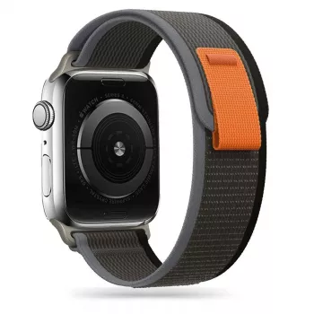 TECH-PROTECT Nylon Apple Watch 4 / 5 / 6 / 7 / 8 / SE / Ultra (42 / 44 / 45 / 49 mm) čierna/oranžová