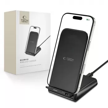 TECH-PROTECT QI15W-S2 bezdrôtová nabíjačka 15W čierna