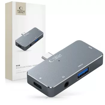 TECH-PROTECT V6-HUB adaptér 4in1 sivý