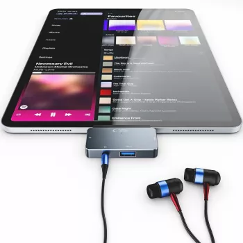 TECH-PROTECT V6-HUB adaptér 4in1 sivý